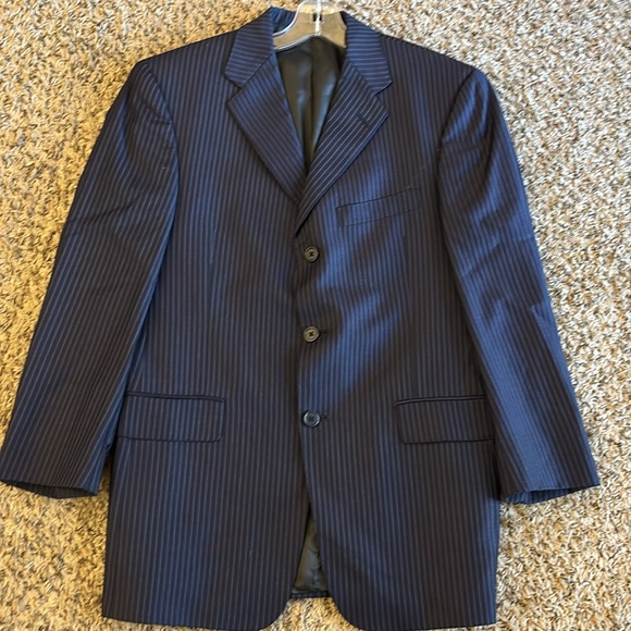 Loro Piano Blue Pinstripe Sport Jacket Blazer Men by Daniel Cremieux Size 38S - Picture 6 of 15